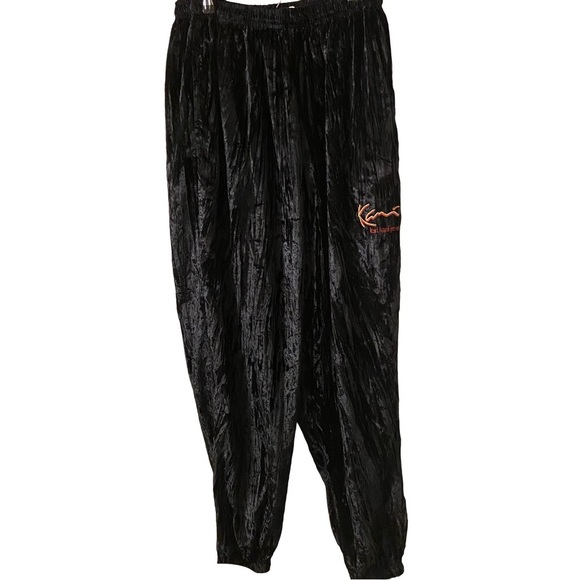 Karl Kani Other - Karl Kani Jeans Logo Vintage Black Velvet Jogger Pants Size XXL.